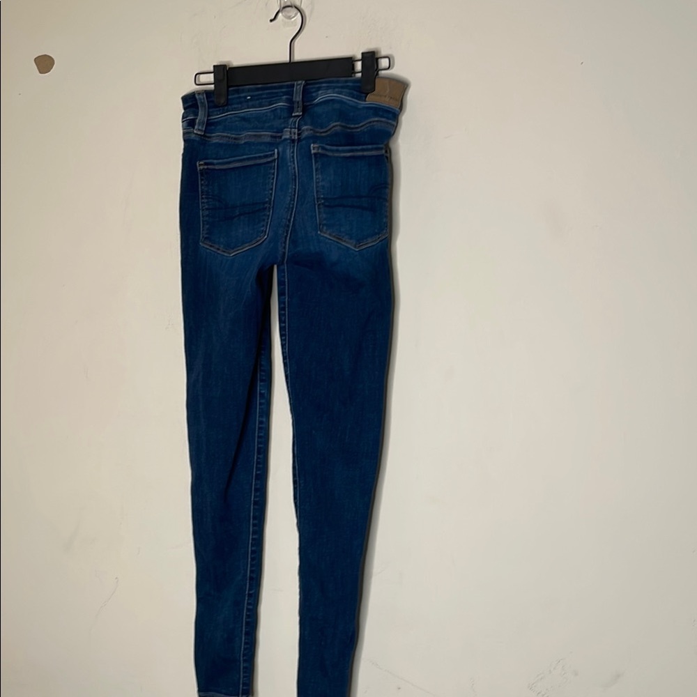 American Eagle Blue Skinny Jeans Tapered Fit - Picture 4 of 4